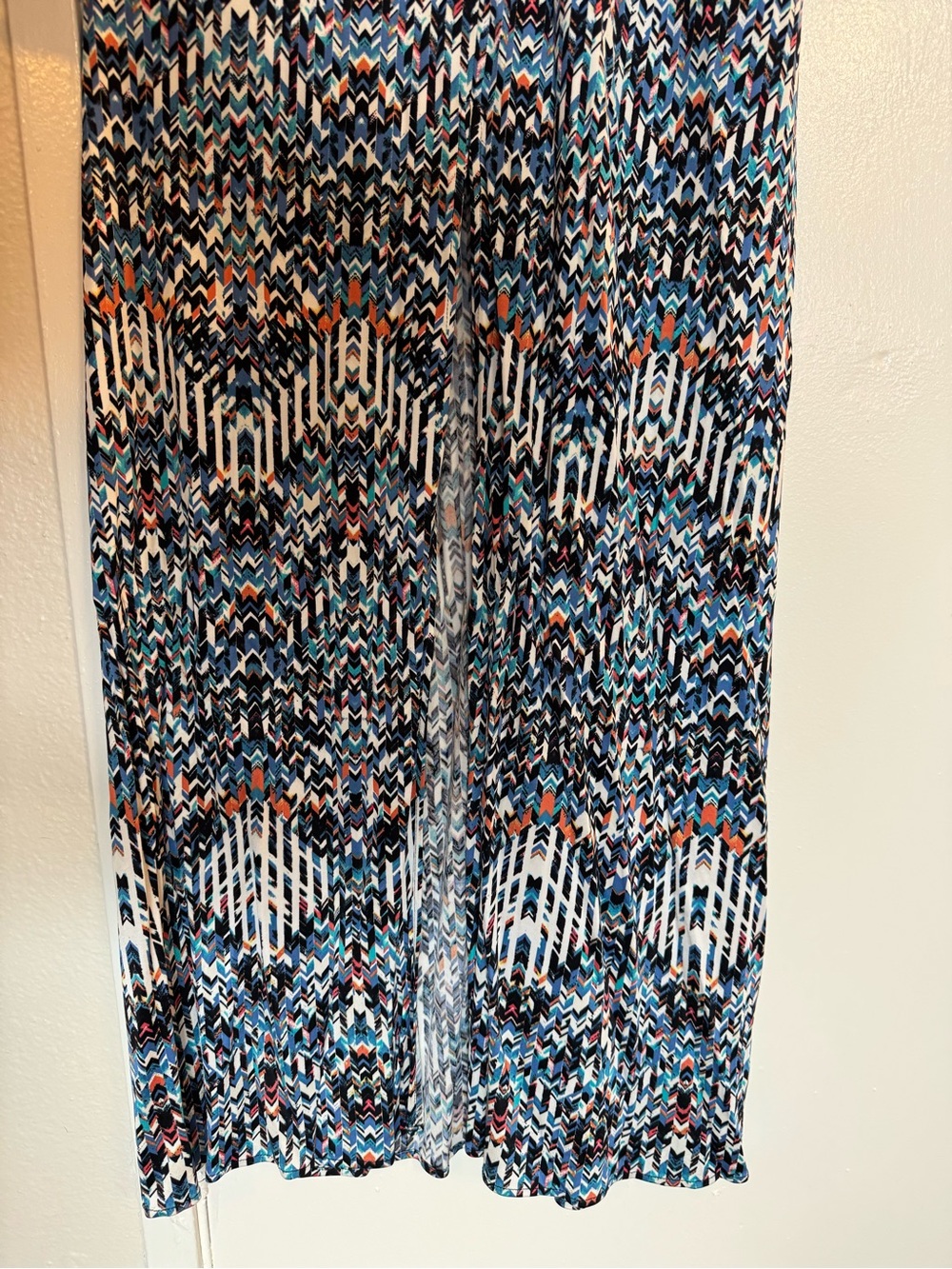 Parker Beaded Halter Maxi Dress in Multi-Blue Print - Picture 7 of 8